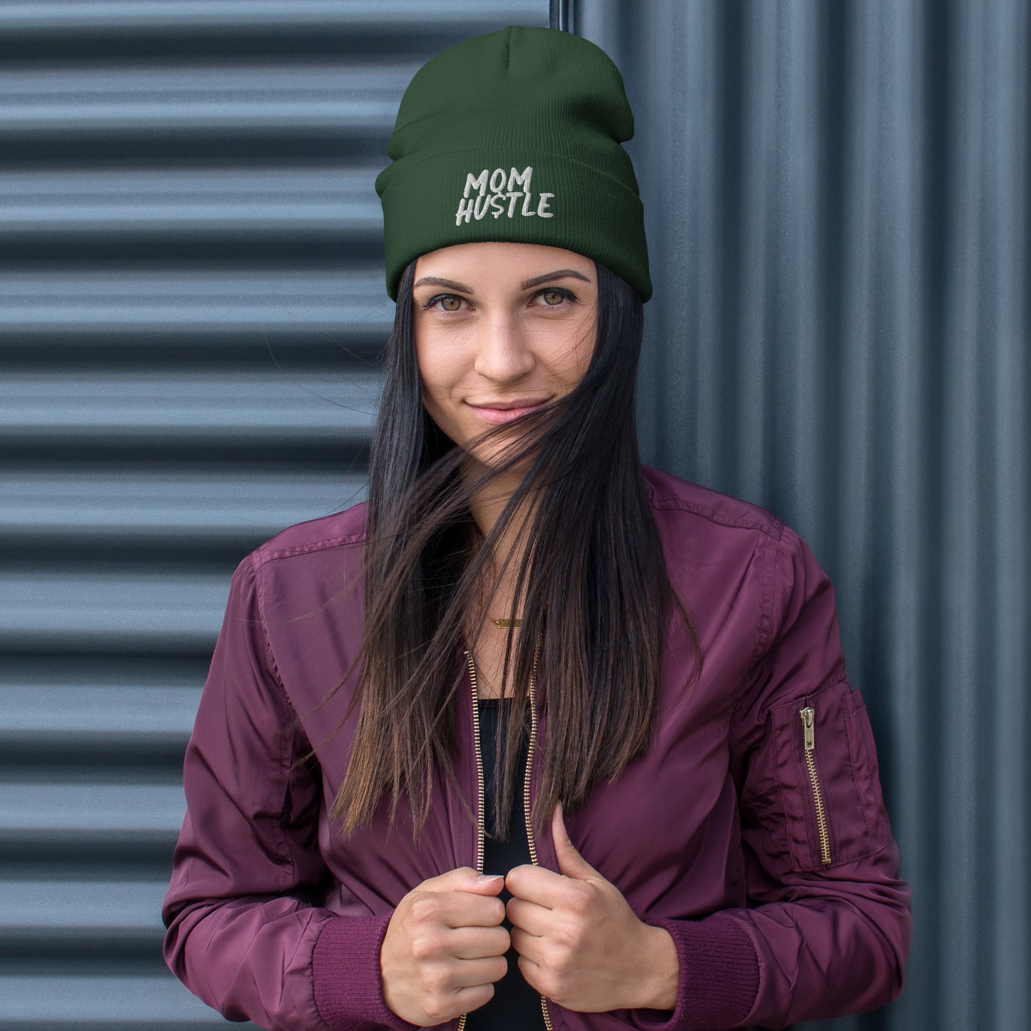 Embroidered Mom Hu$tle Beanie