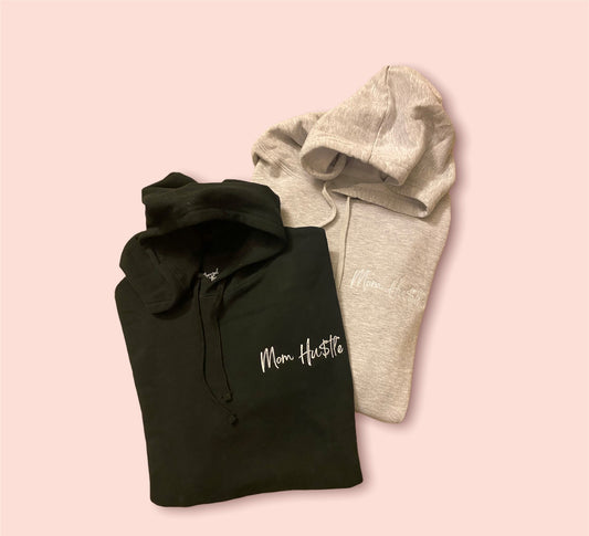 Embroidered Women's Cropped Hoodie - Mom Hu$tle